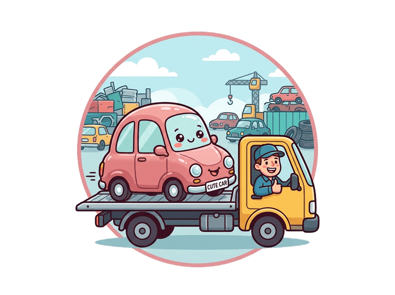 Illustration of scrap car collection service by Scrap Car SW4 Clapham